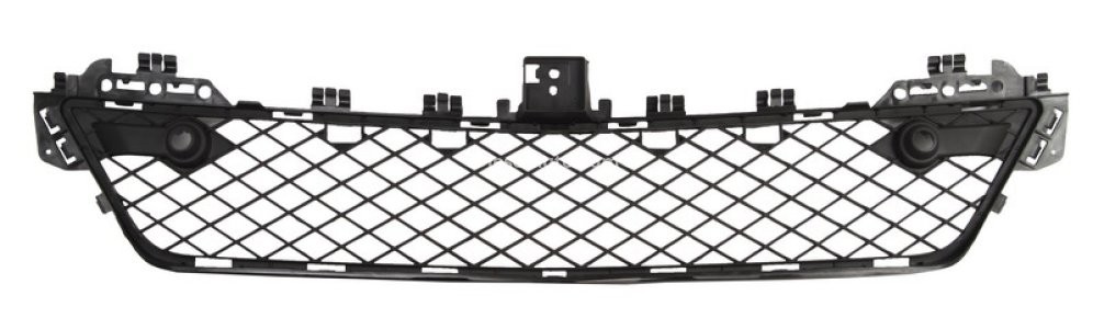 Grilă ventilație,bară protecție față (mijloc, cu gauri pentru senzorii de parcare, negru) , pentru: MERCEDES C (C204), C T-MODEL (S204), C (W204) 01.07- 03.11-12.13