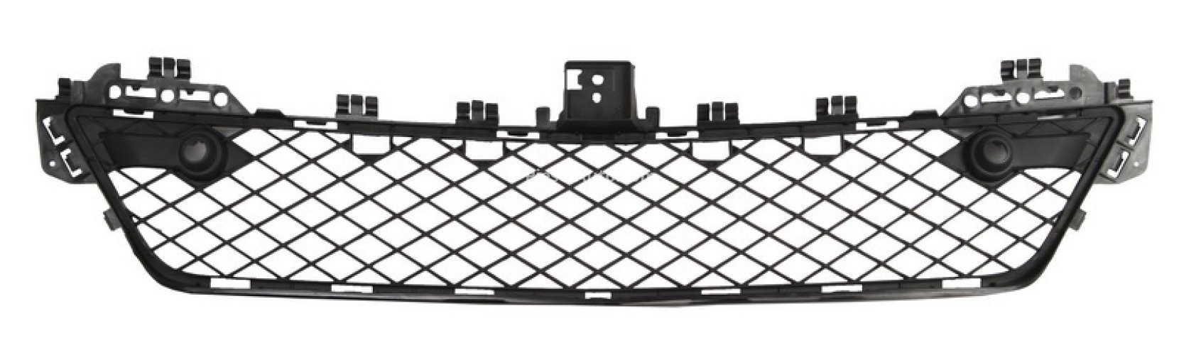 Grilă ventilație,bară protecție față (mijloc, cu gauri pentru senzorii de parcare, negru) , pentru: MERCEDES C (C204), C T-MODEL (S204), C (W204) 01.07- 03.11-12.13