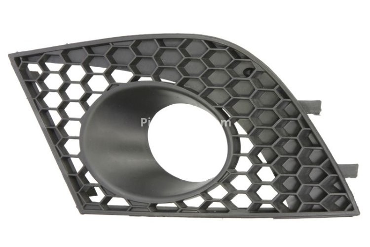 Grilă proiector ceață -  față stânga (cu gauri pentru lampa de ceață, negru) , pentru: SEAT IBIZA III 02.02-11.09 05.06-11.09