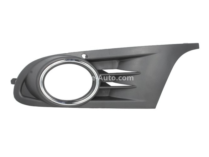 Grilă proiector ceață -  față stânga (cu gauri pentru lampa de ceață, crom/negru) , pentru: VW GOLF VI 10.08-05.16 10.08-11.13